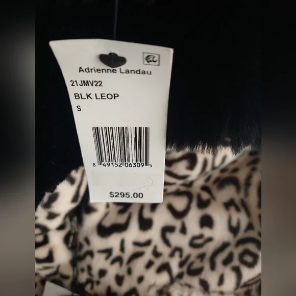 ADRIENNE LANDAU Reversible Faux Fur Hooded Vest Black / Animal $295 - Picture 10 of 15